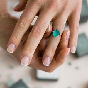 Raw Emerald Ring by Olivia Mar